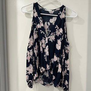 Floral cold shoulder top